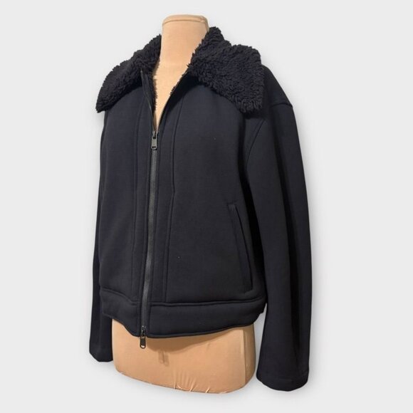 Athleta Westbound Sherpa Jacket Small Black Fleece Lined Women Cozy Travel EUC - Picture 4 of 8